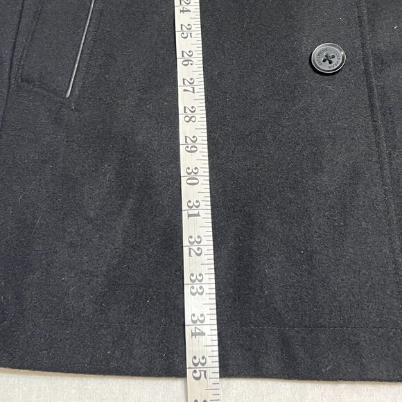 Cole Haan Signature Men’s Wool Blend Overcoat Black Classic Button Jacket Size L - Picture 6 of 10